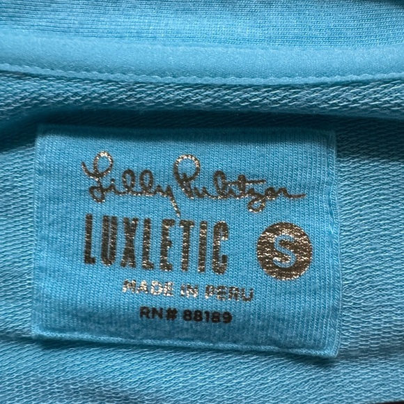 Lilly Pulitzer Cassi Teal Blue pull over top tunic w/ kanga pocket on front - Picture 6 of 8